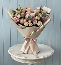 Букет цветов из:  Розы и Лизиантусы #REPLACE_PRED# Маришкино