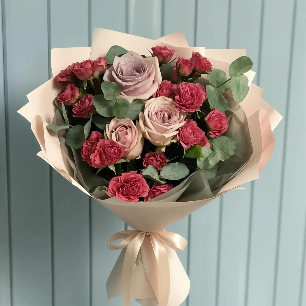 Букет цветов из: Гвоздики и Розы в Маришкино