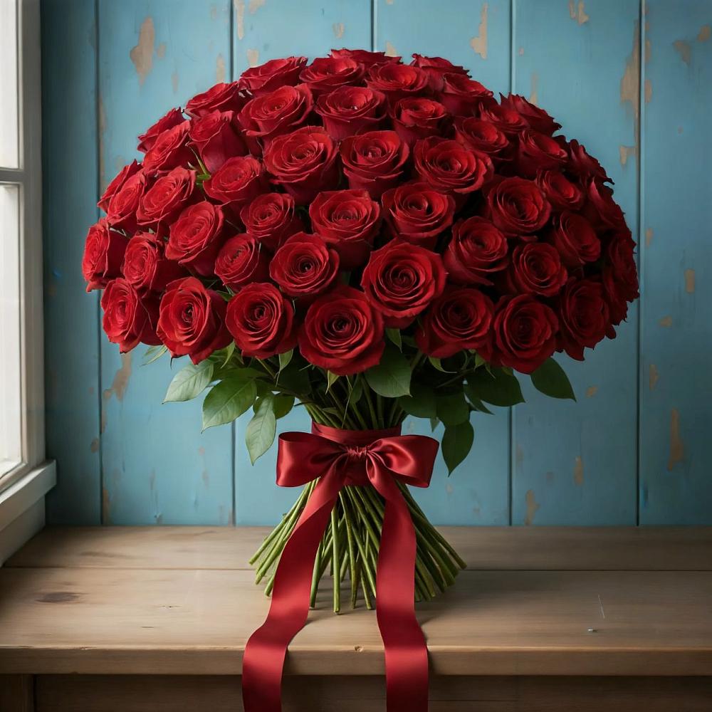 Букет Красные розы Блэк Меджик в Маришкино