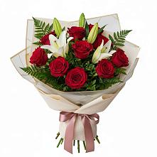 Букет цветов из:  Лилии и Розы #REPLACE_PRED# Маришкино