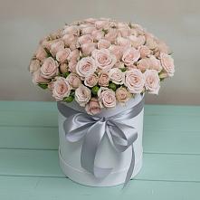 Цветочная композиция из Розы в шляпной коробке #REPLACE_PRED# Маришкино