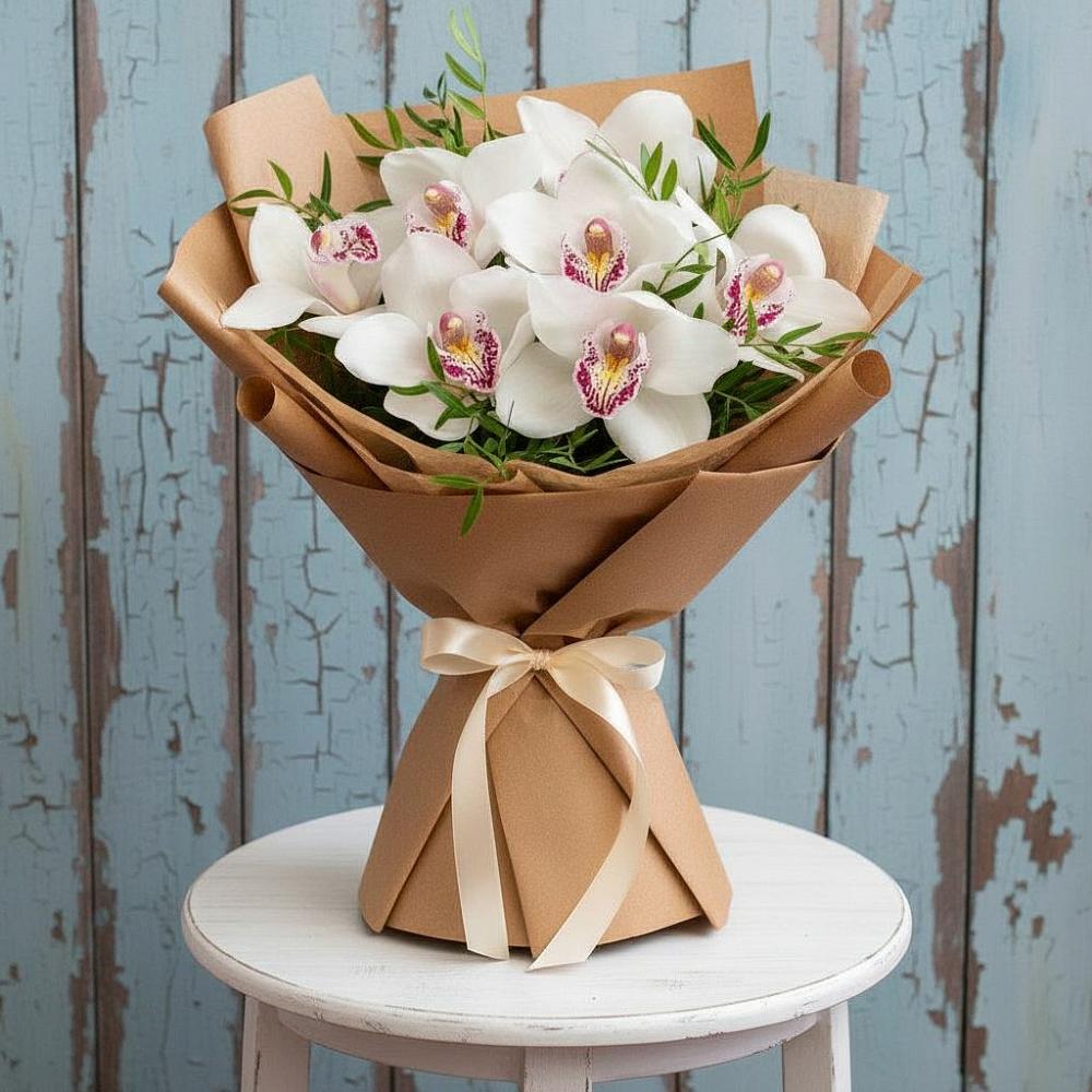 Букет цветов из: Орхидеи и Розы в Маришкино