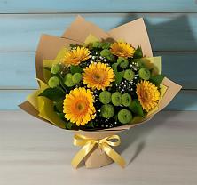 Букет цветов из:  Герберы и Хризантемы в Маришкино