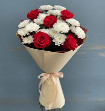 Букет цветов из:  Розы и Хризантемы в Маришкино