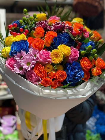 Букет цветов из: Розы и Хризантемы в Маришкино