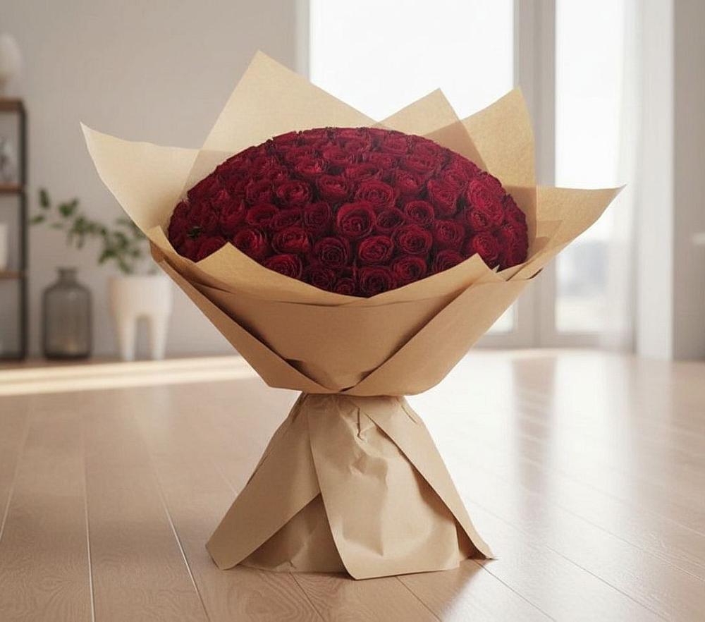 Букет 101 Красная роза в Маришкино