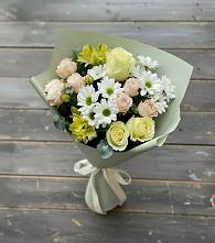 Букет цветов из:  Альстромерии, Розы и Хризантемы в Маришкино