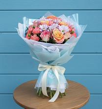 Букет цветов из:  Хризантемы и Розы в Маришкино