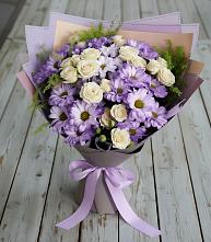 Букет цветов из:  Хризантемы и Розы в Маришкино