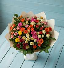Букет Микс из разноцветных кустовых роз #REPLACE_PRED# Маришкино